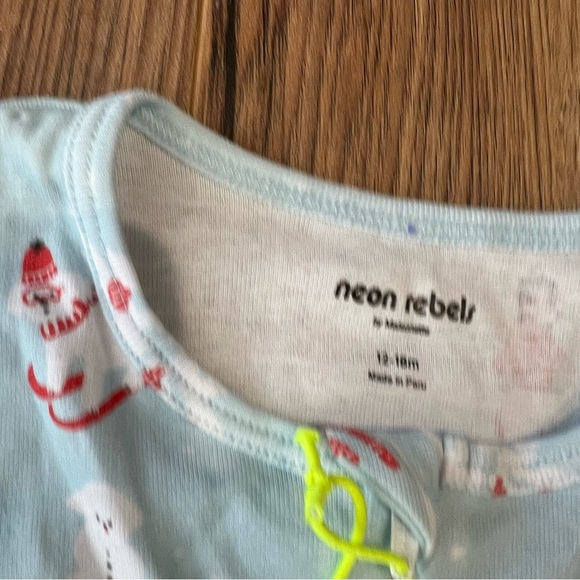 NWT NEON REBELS Baby Carson Holiday Footie Pajama, Ski Pups - Picture 6 of 7
